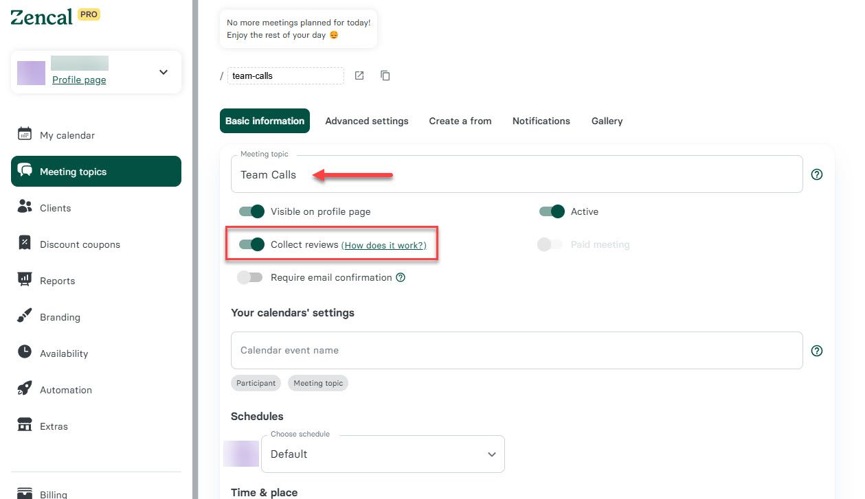 Name Your Booking Page