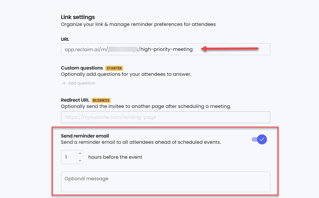 Customize Scheduling Page in Reclaim AI