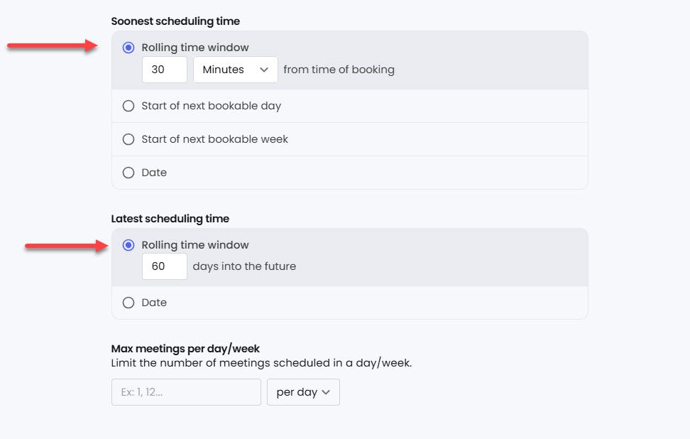 Set Rolling Window in Reclaim AI
