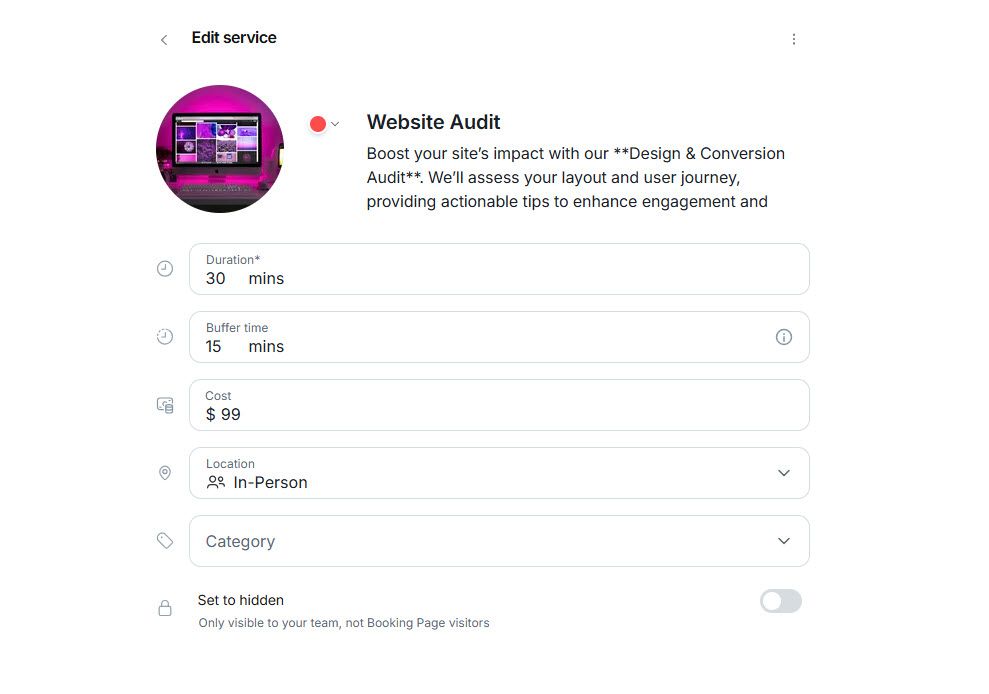 Set up Services in Setmore