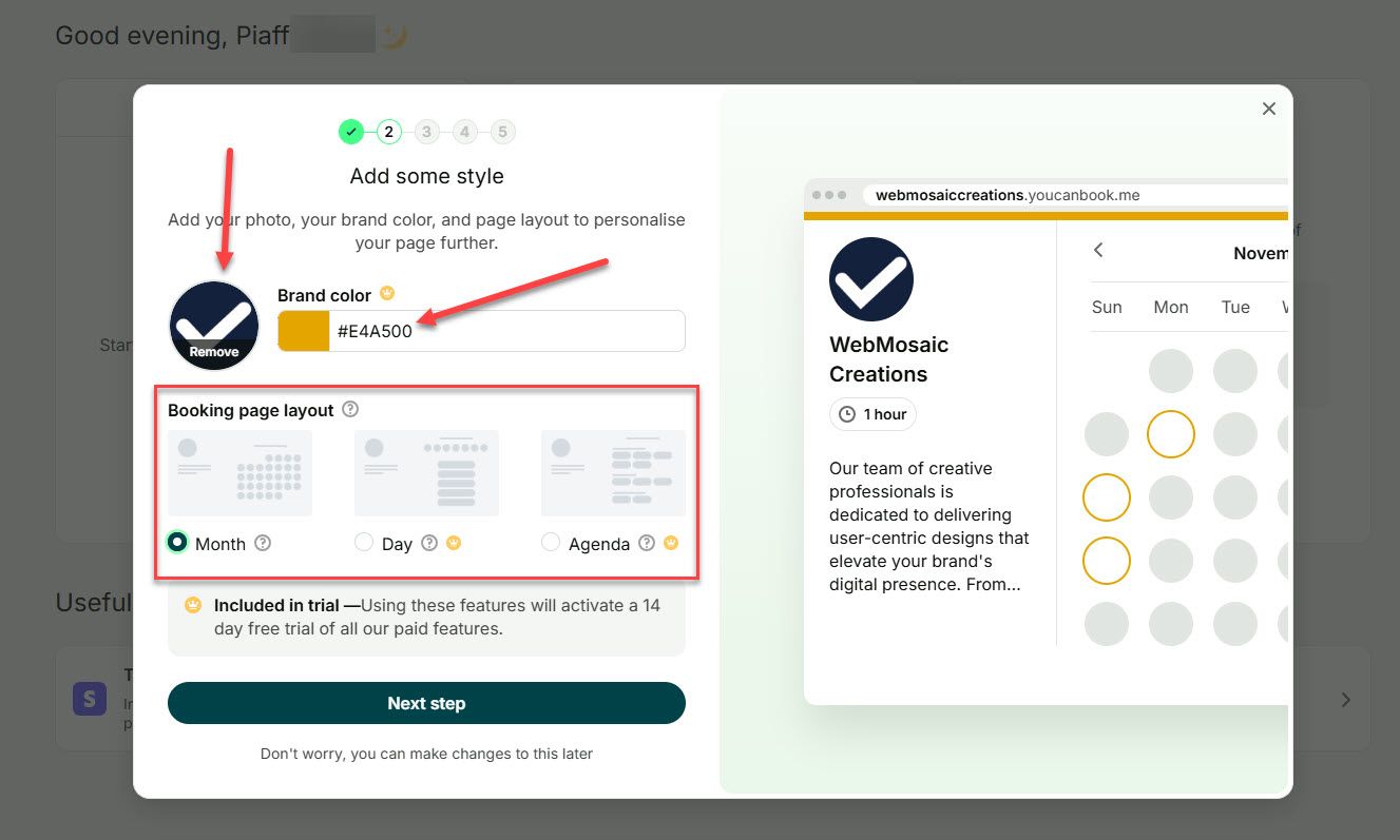 Add Branding to Your Booking Page