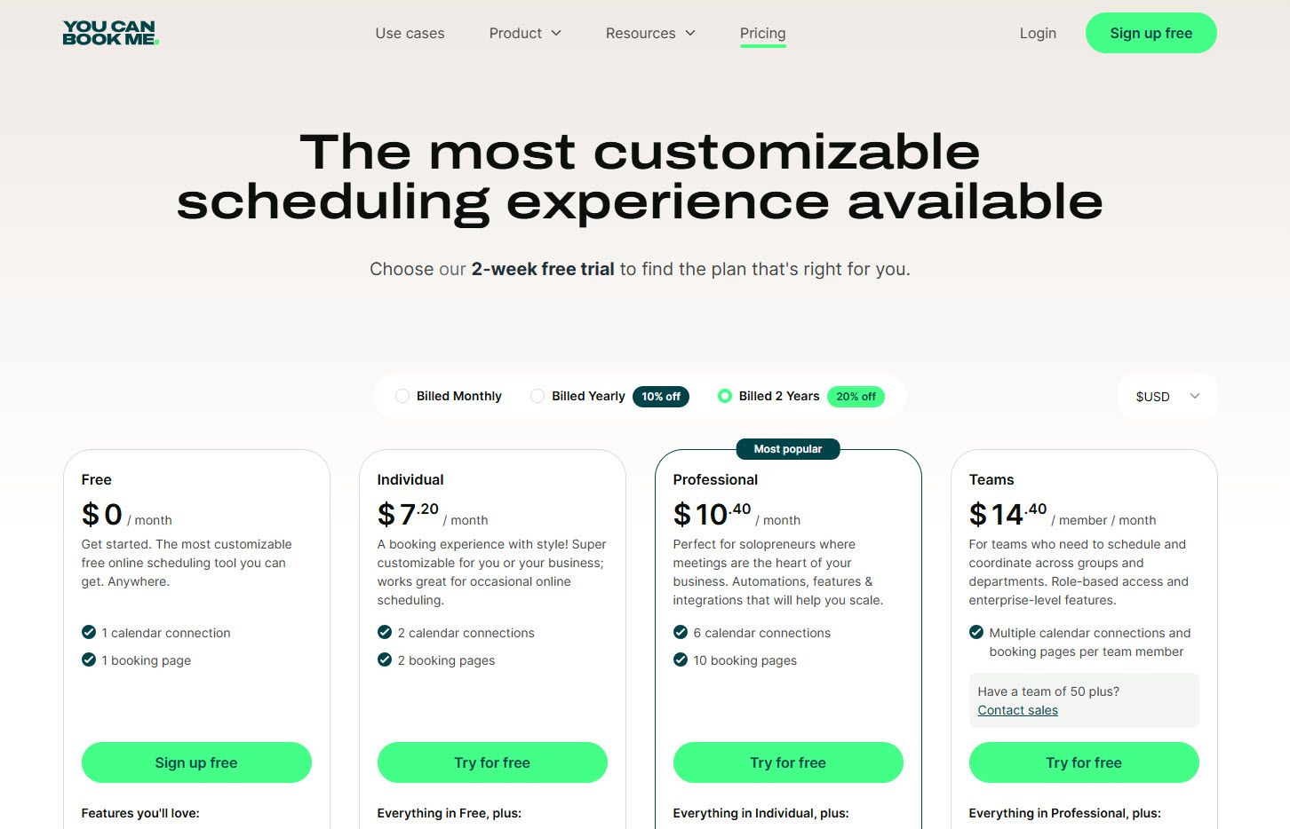 You Can Book Me Pricing Plans