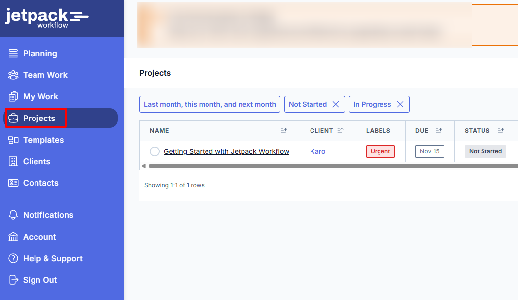 Jetpack Workflow create a new project interface