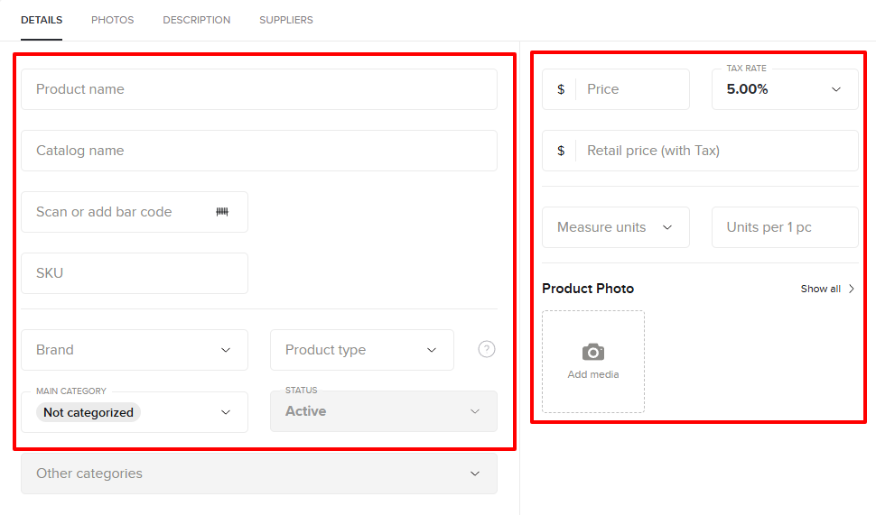 Booksy add product feature with name, price, and photo for beauty salon