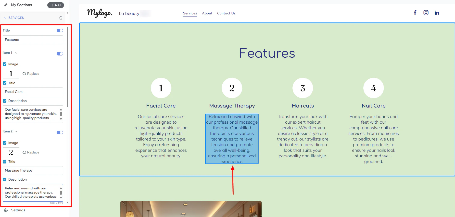 DaySmart Salon customize services on beauty salon website