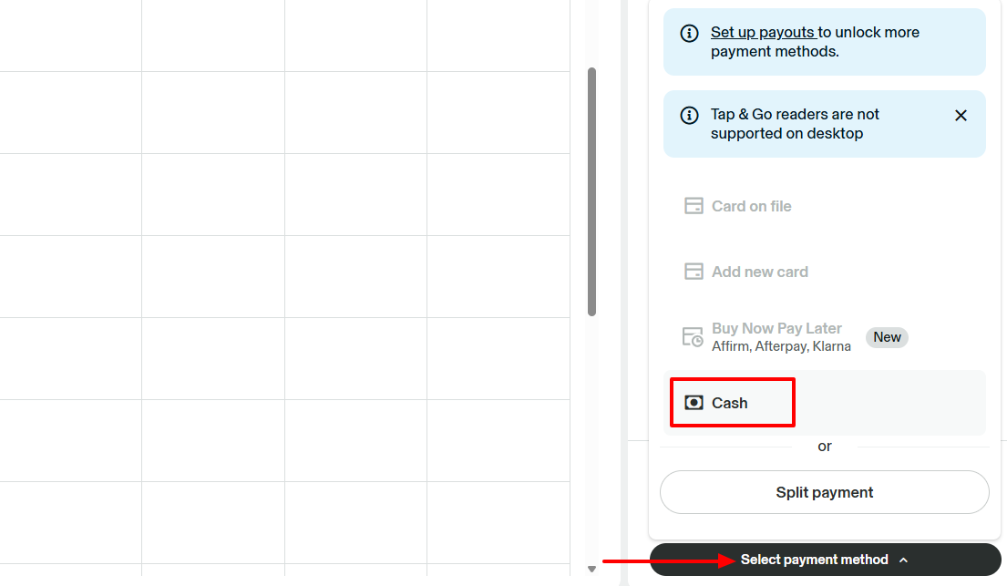GlossGenius payment method selection for beauty salon sale