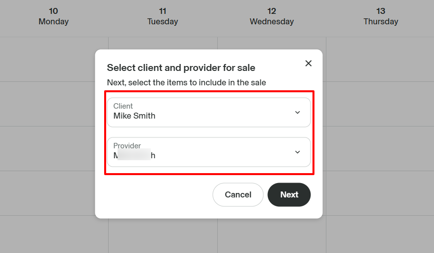 GlossGenius select client and provider for beauty salon sale
