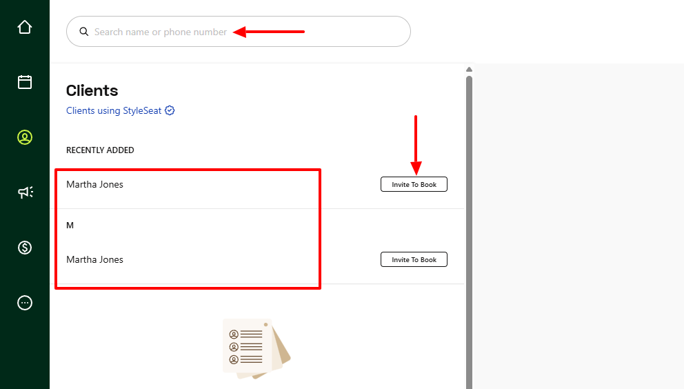 StyleSeat invite clients to book feature for beauty salon