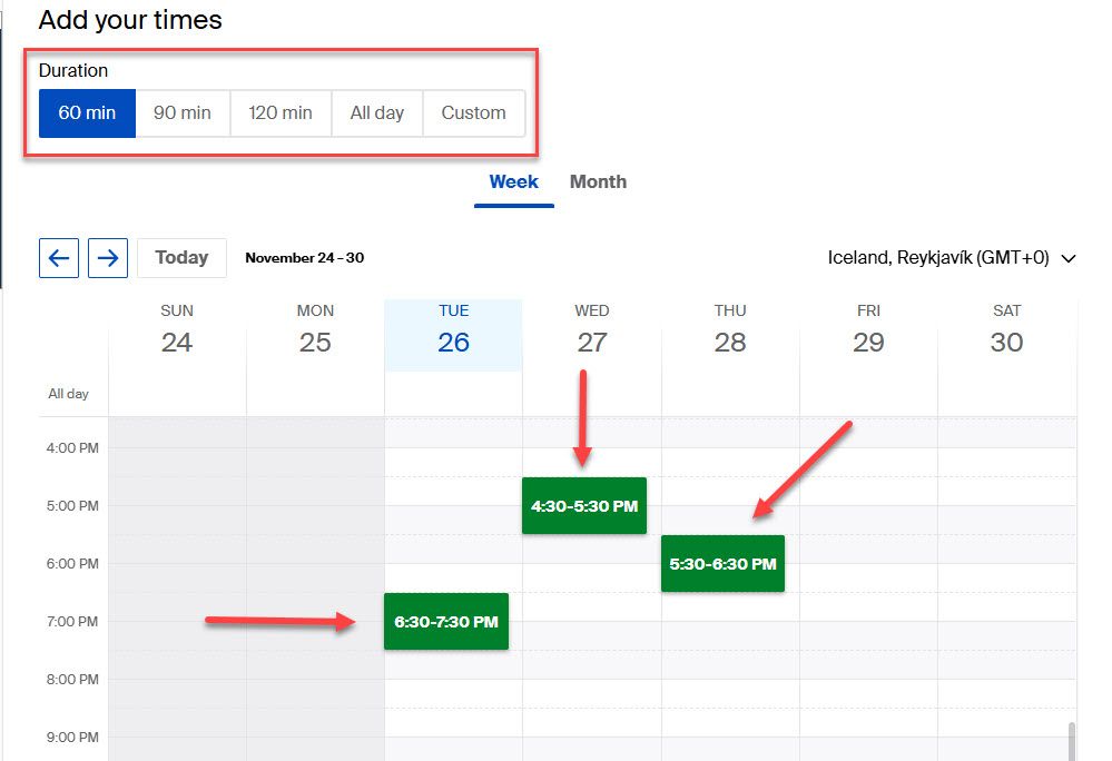 Set Meeting Duration For Group Poll