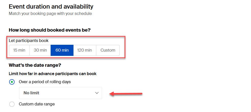 Meeting duration and rolling days