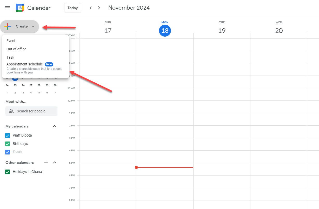 Access Google Calendar Appointment Schedule