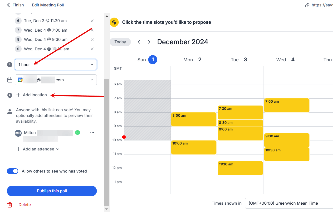 Choose Poll Time in SavvyCal