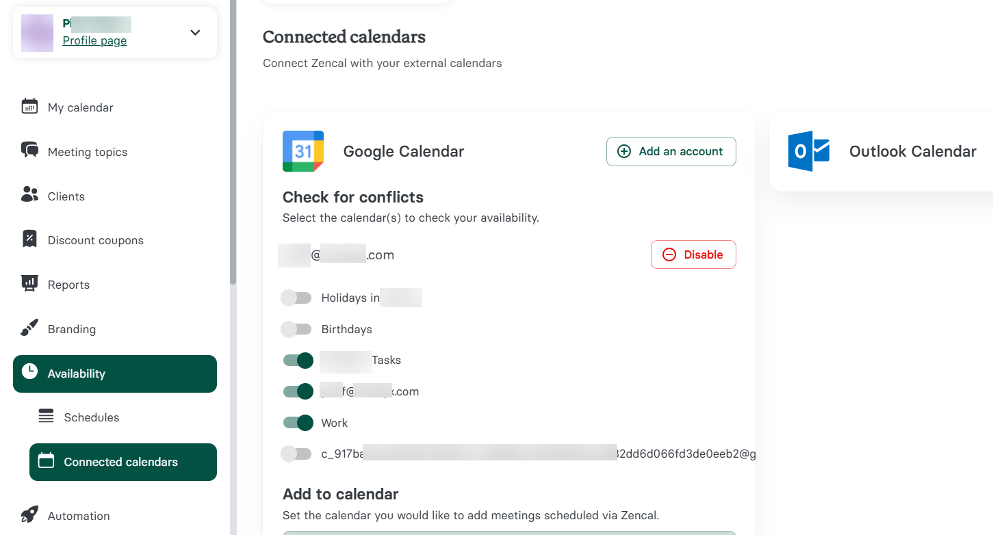 Google Calendar Integration in Zencal