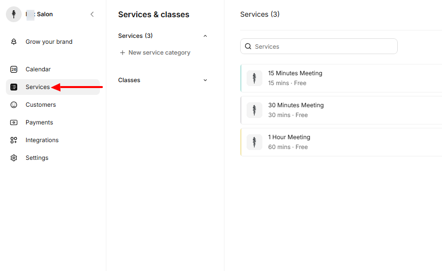5. Square appointments - salon booking system screenshot
