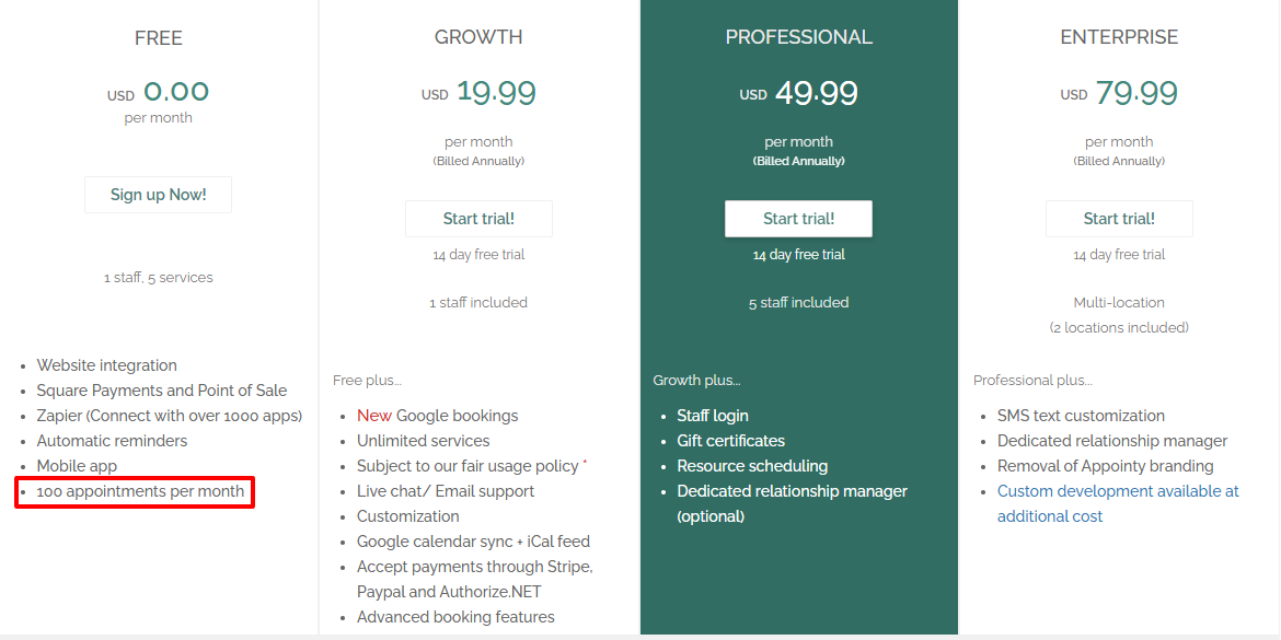 7. Appointy - salon booking system screenshot