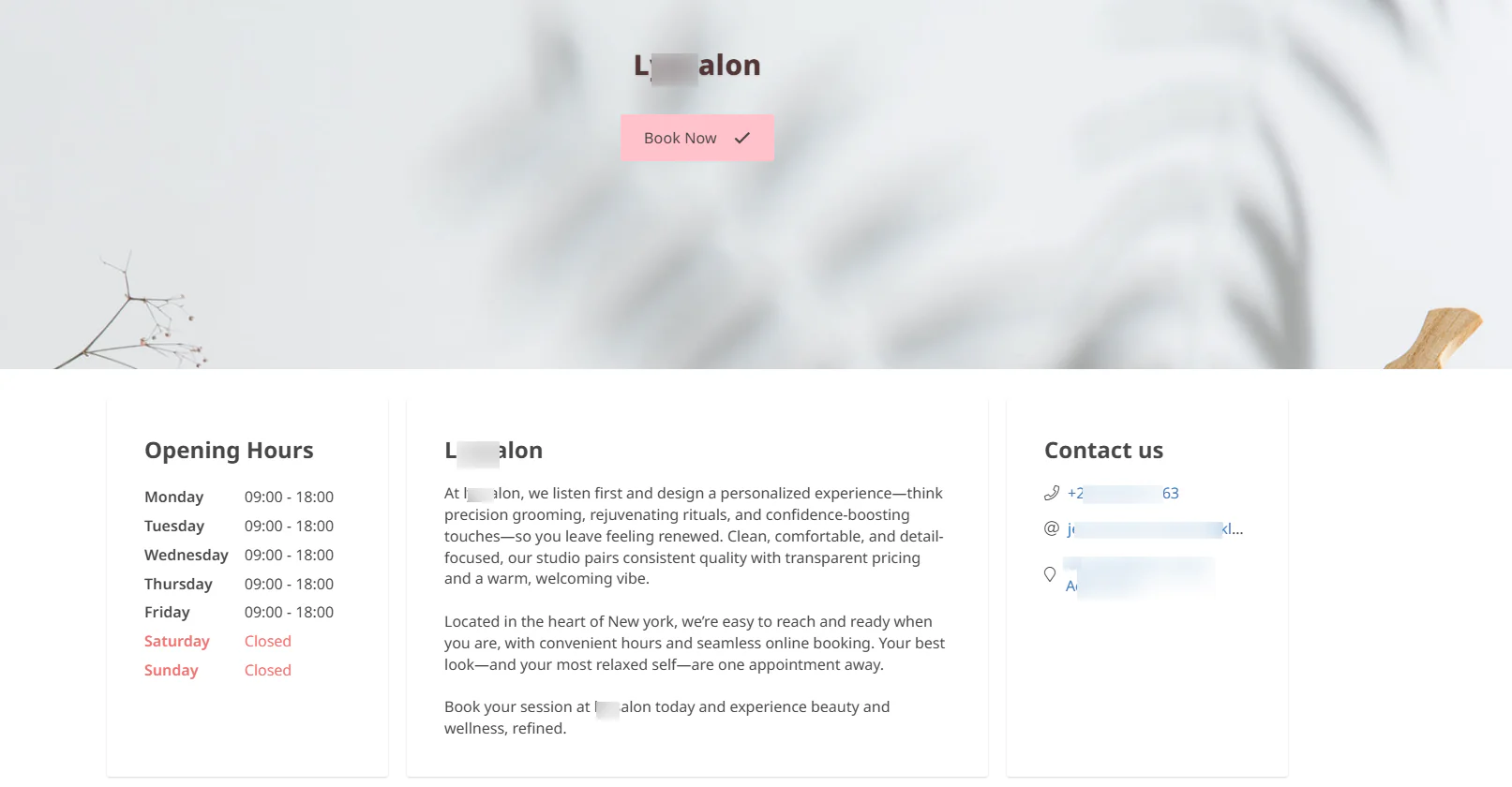 1. Zencal - salon booking system screenshot