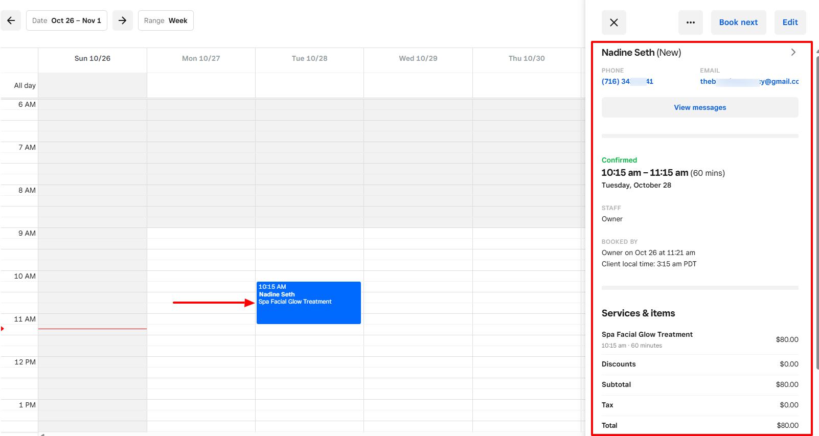 4. Koalendar - salon booking system screenshot