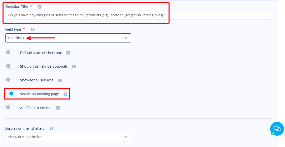 It's time to specify the service duration