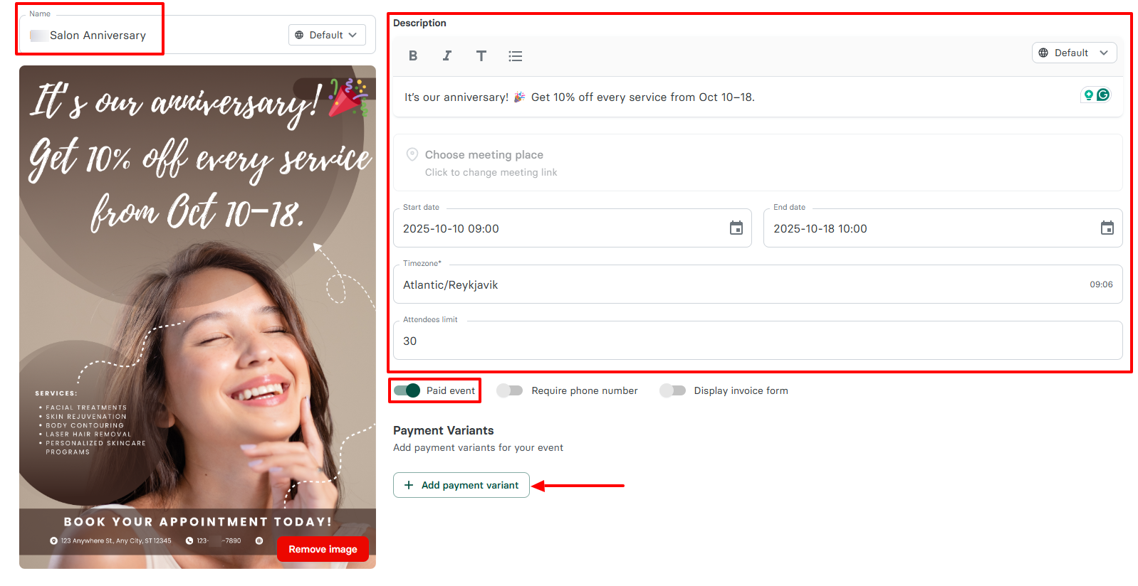 1. Zencal - salon booking system screenshot