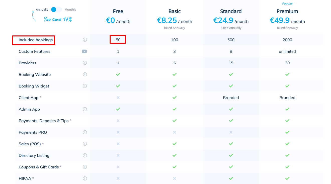 7. Appointy - salon booking system screenshot