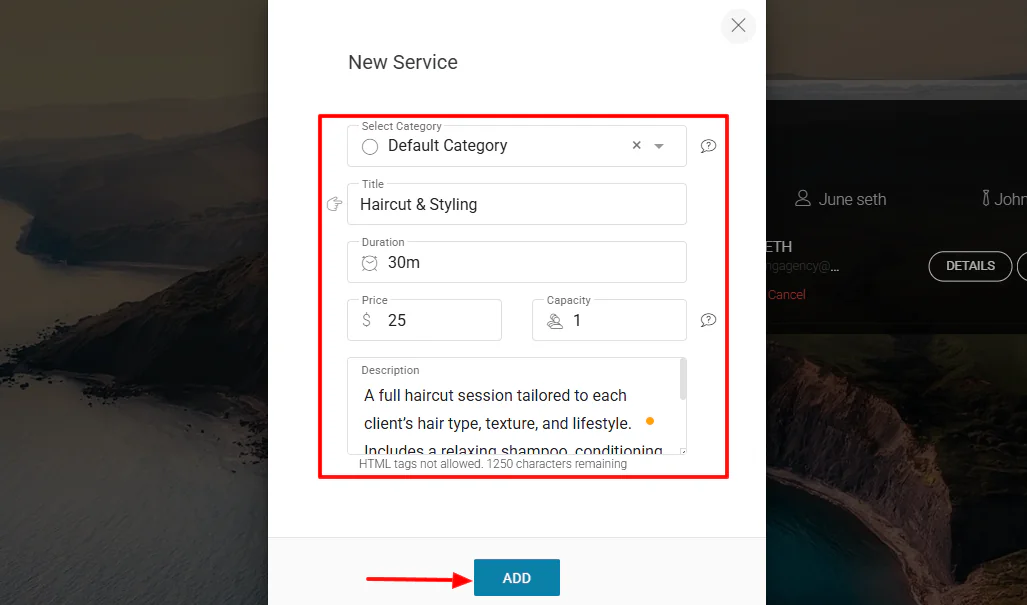 6. Setmore - salon booking system screenshot