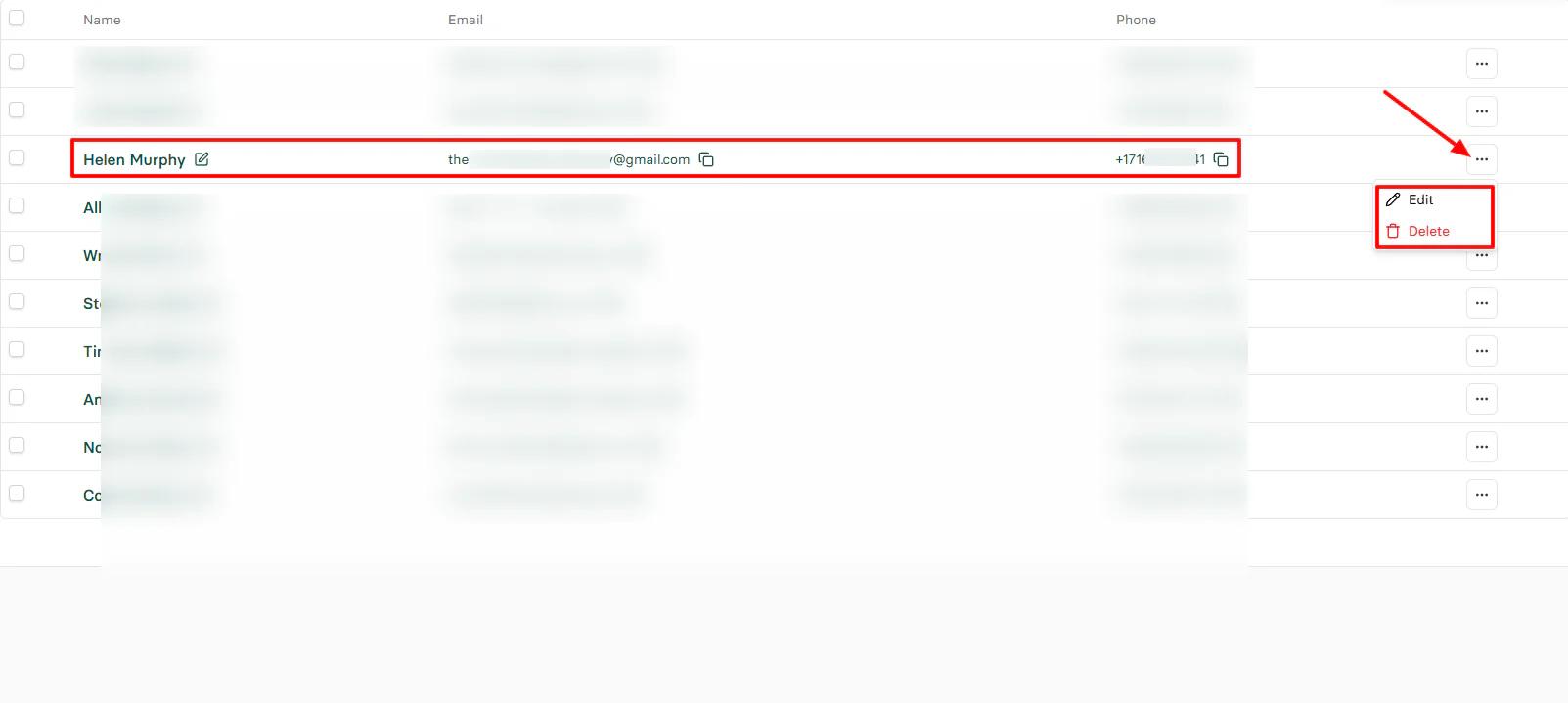 Adding a client is not the only action you can take. If you click the three-dot menu, you can either edit or delete them