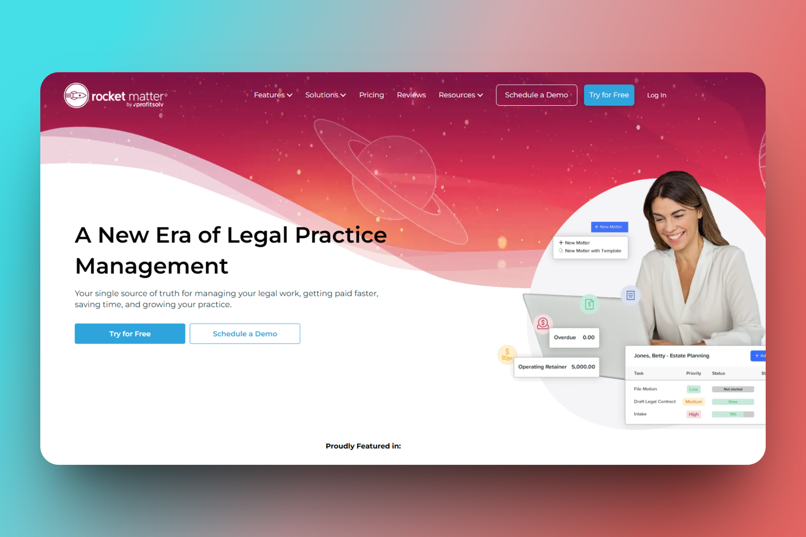 I'd recommend Rocket Matter to law firms that manage multiple client matters