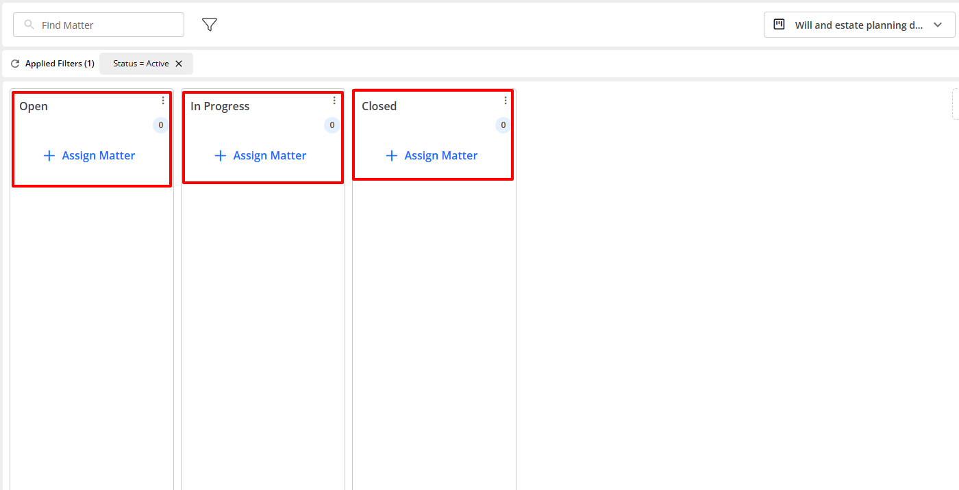 You can see all the different workflow statuses: Open, In progress, and Closed