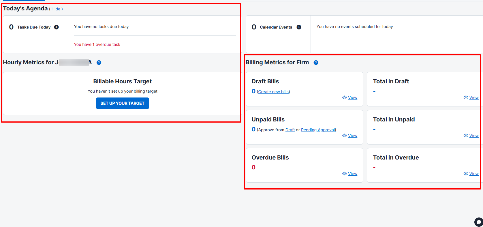 With its dashboard, I view all my daily agenda and hourly metrics. I also see who has paid and who owes my firm. I love it