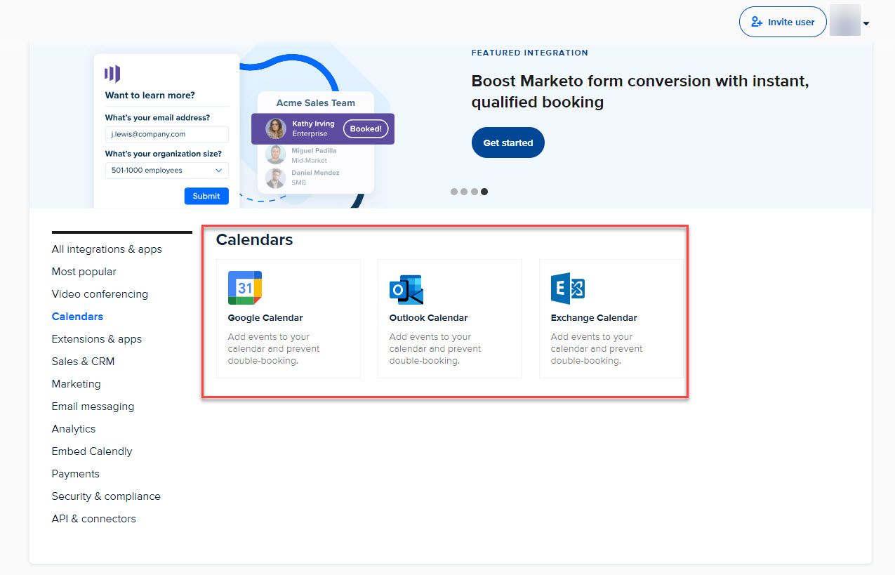 Calendar Integrations in Calendly