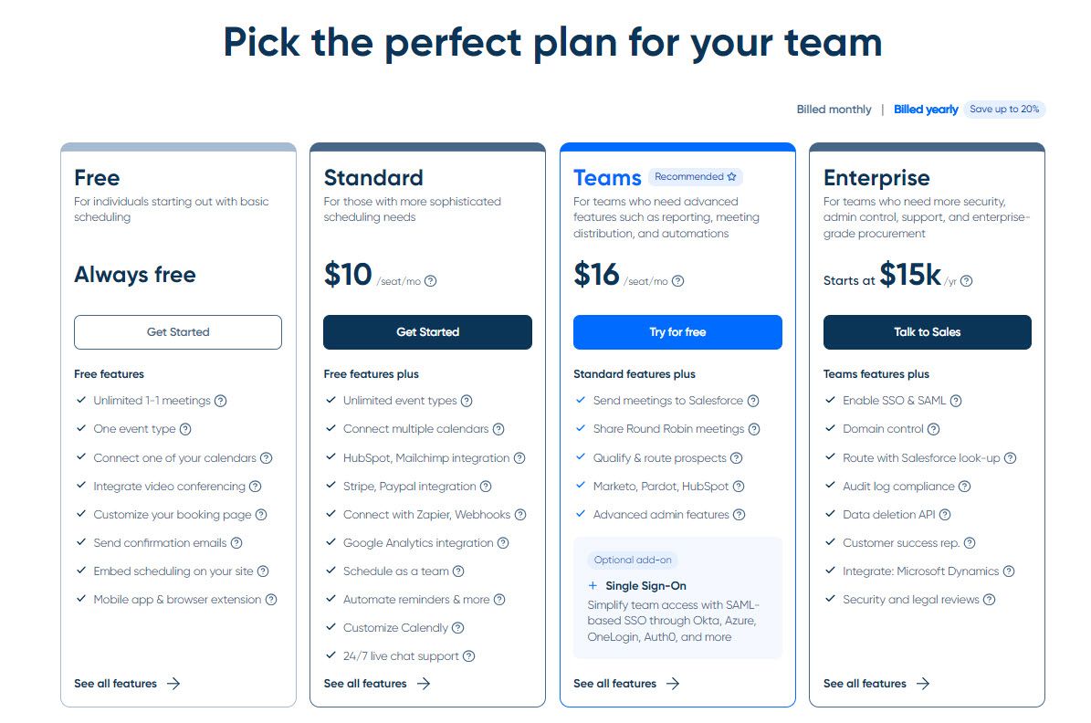 Calendly Pricing Plans