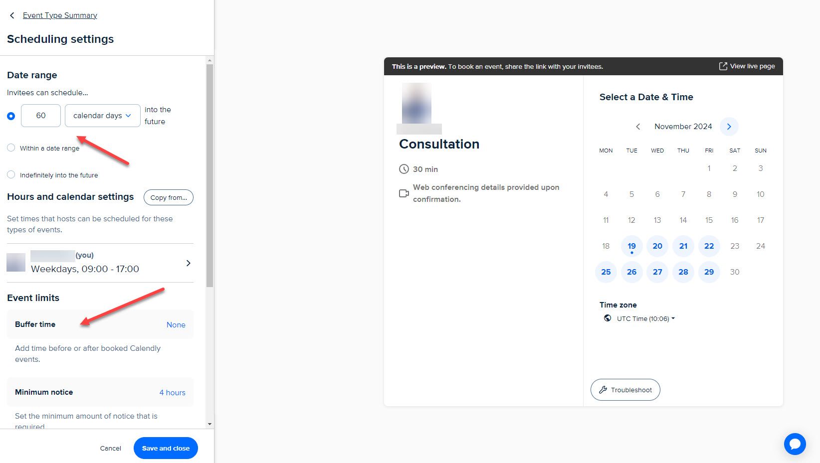 Edit Meeting Scheduling Settings in Calendly