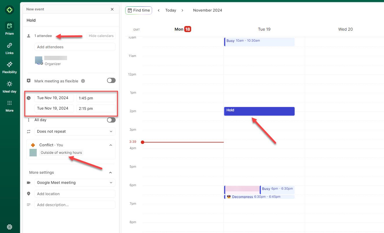 Editing Meeting Scheduling Page in Clockwise