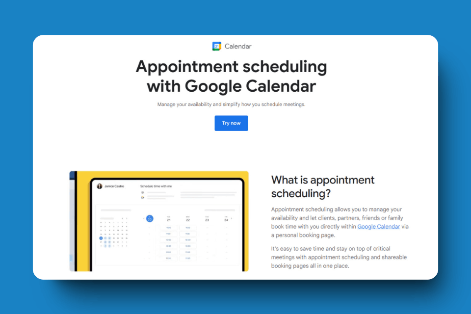 Google Calendar - Appointment Schedule
