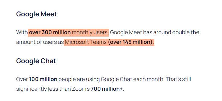 Number of Google Meet Users