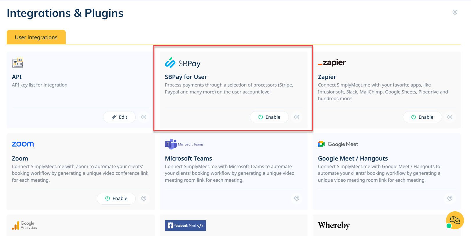 Example of Integration Between Simply Meet and SBPay