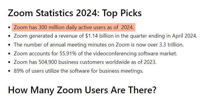Number of Zoom Users