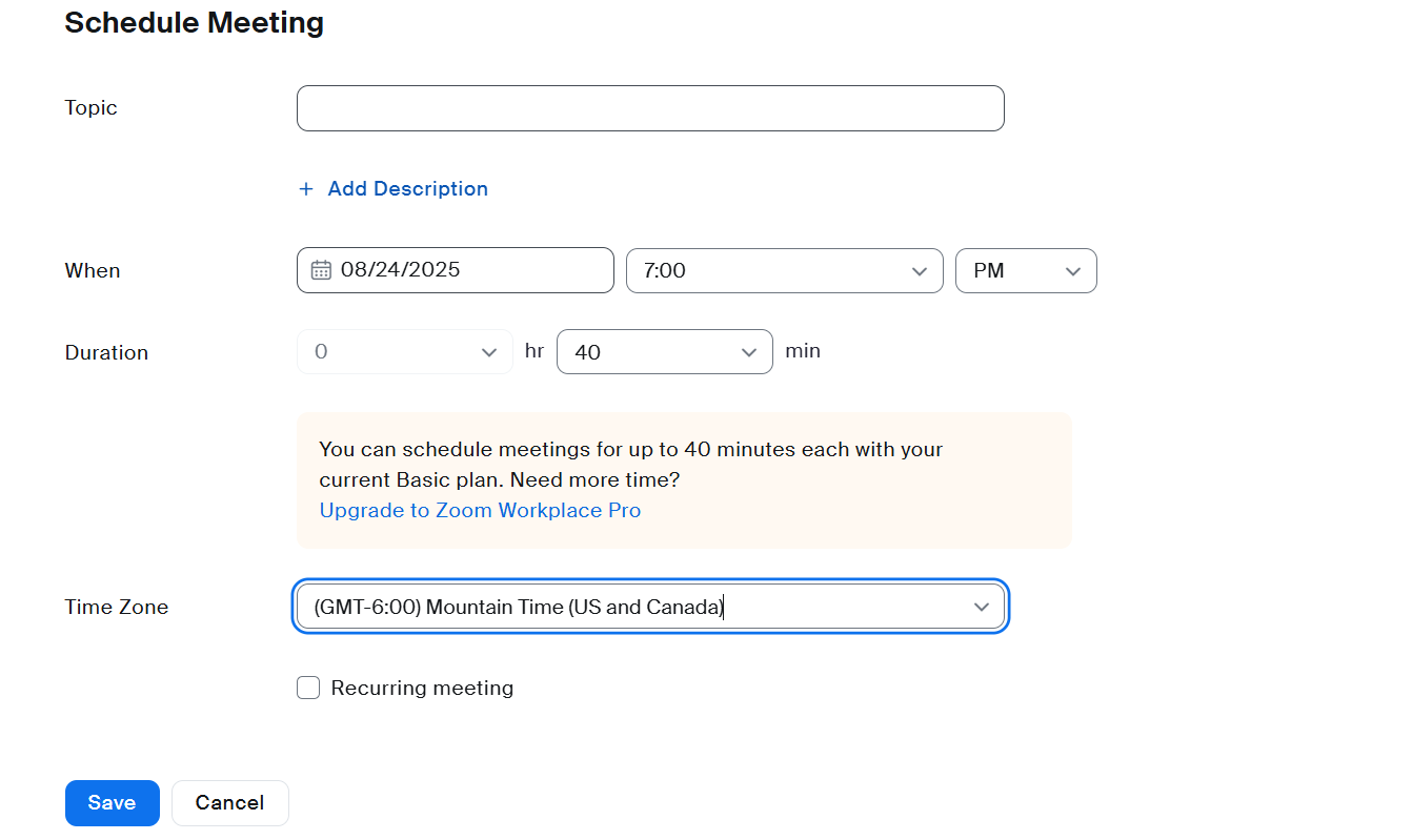 You can then copy the invite link before launching the meeting from the dashboard
