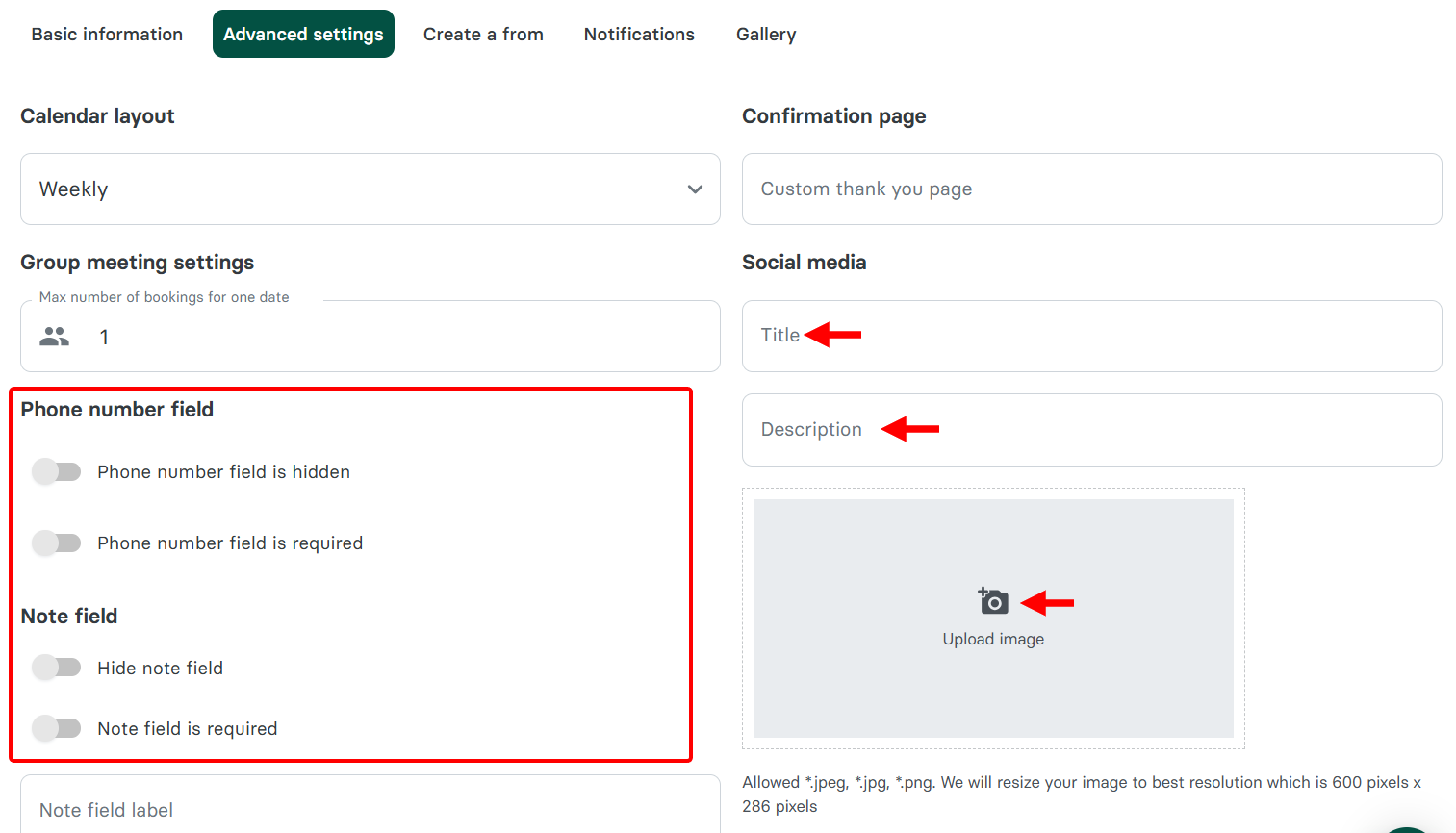 In addition, you can add the session's social media title, description, and image