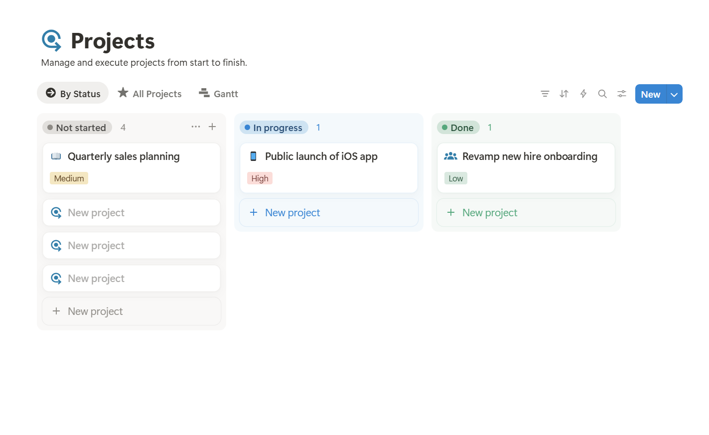 There is a Project feature that allows you to create a project board, add milestones (such as tasks)