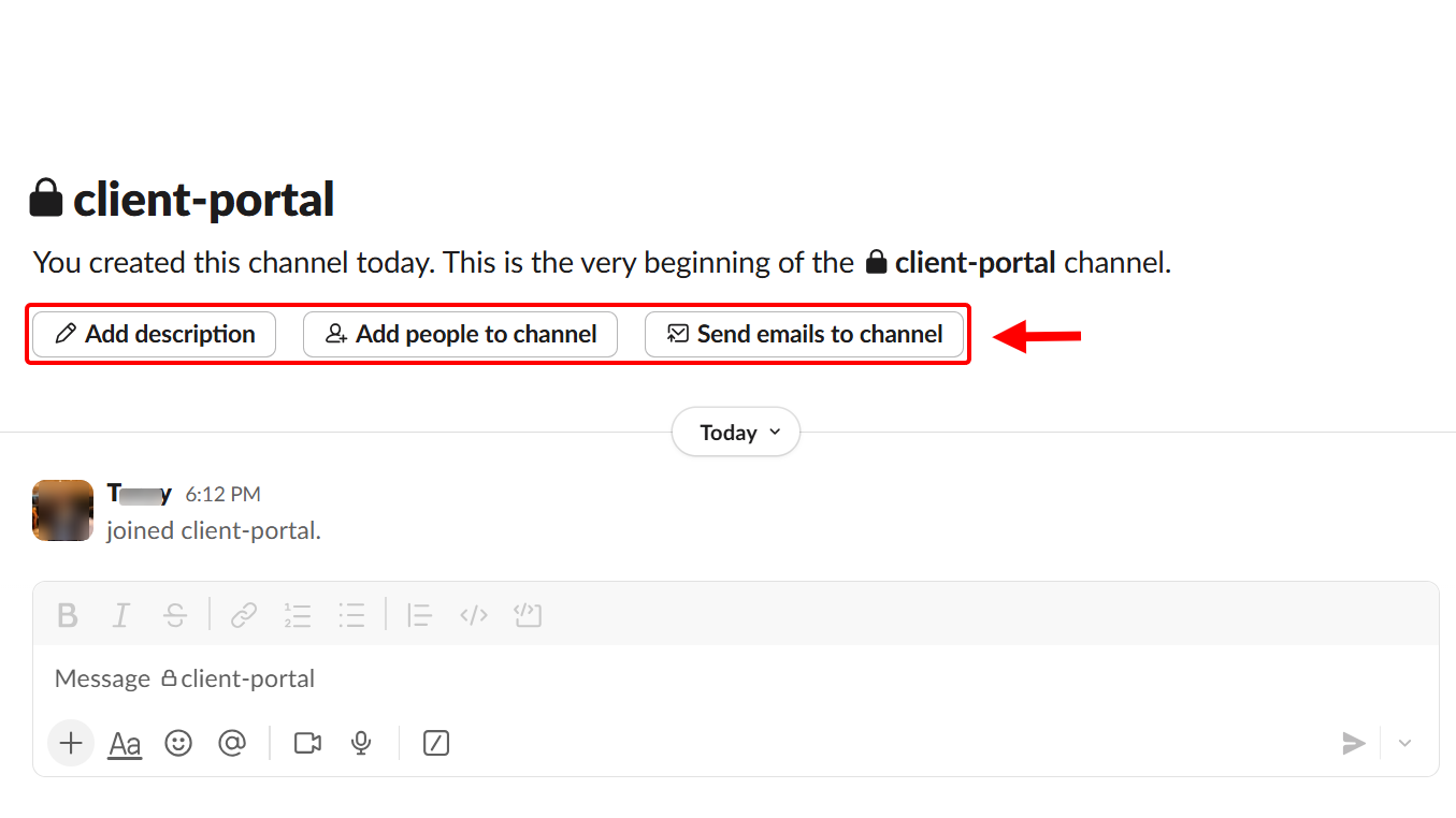When you access the channel, you can add new clients, connect an email address