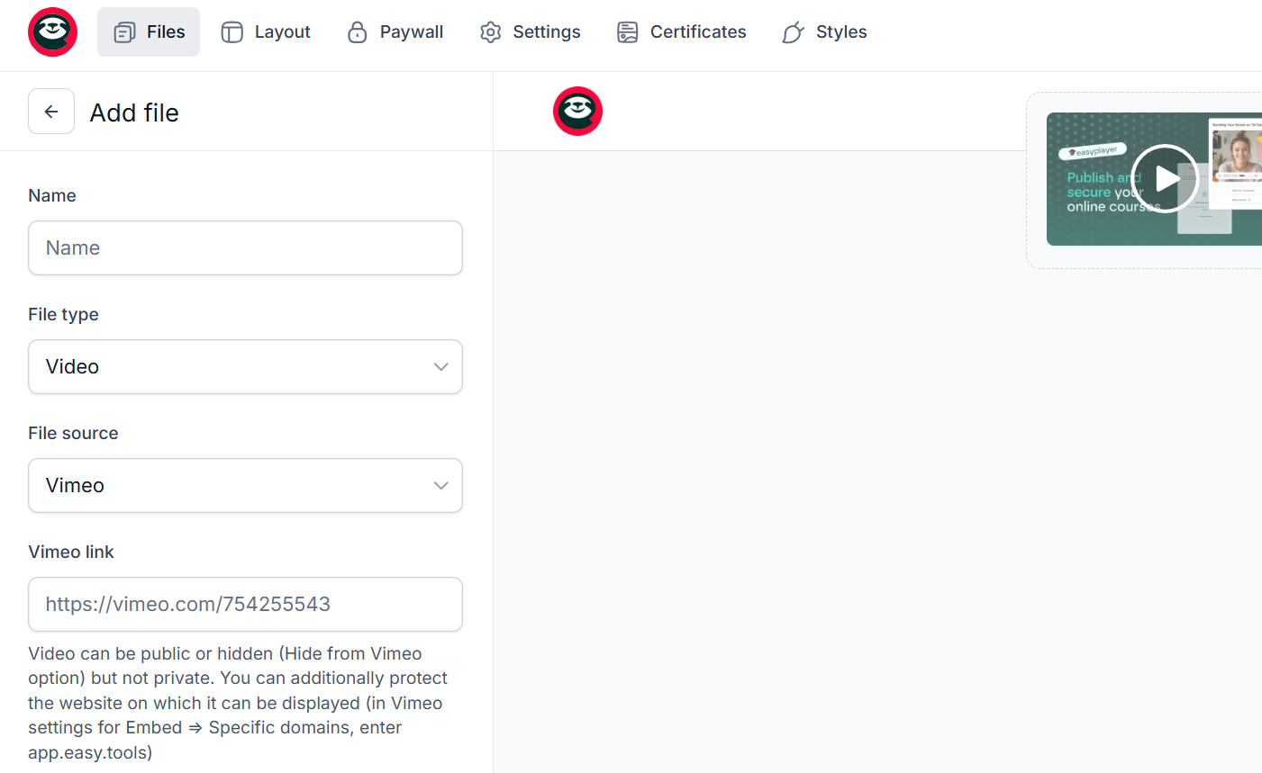 You create one by uploading its resources, such as videos or PDFs, setting the lesson's availability