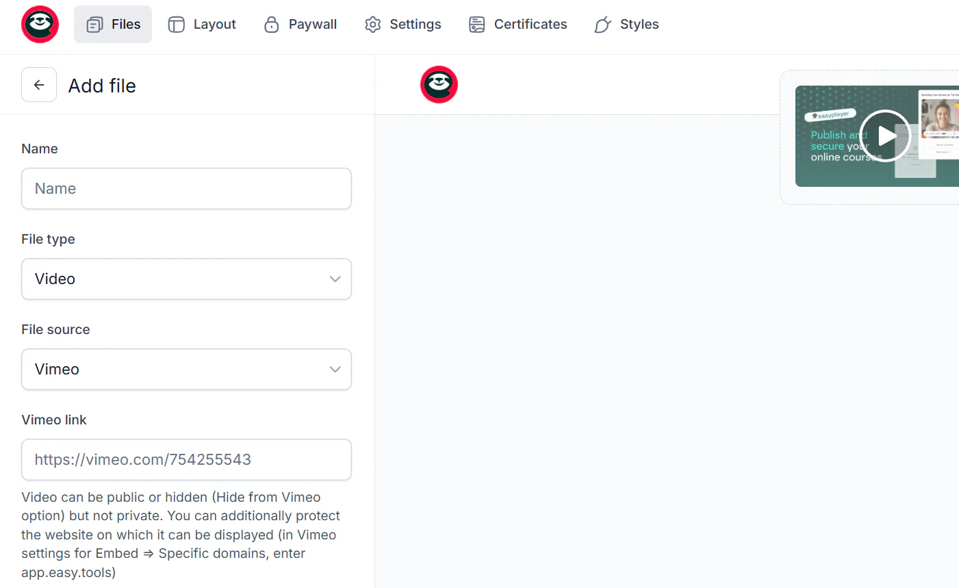 You create one by uploading its resources, such as videos or PDFs, setting the lesson's availability