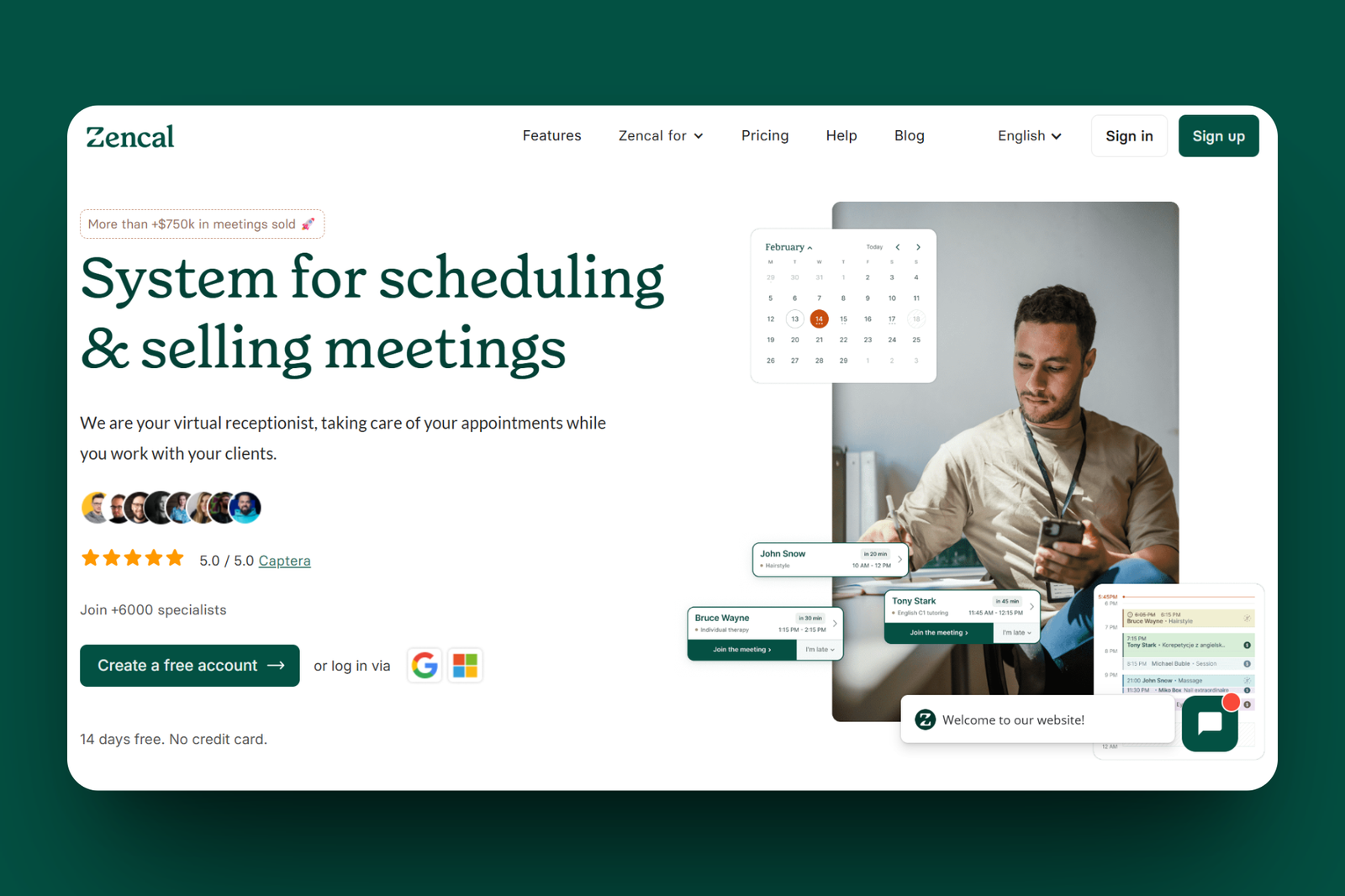 First on the list of online coaching platforms is Zencal