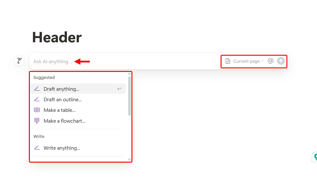 When you select the AI, you provide it with a prompt or use its suggestions