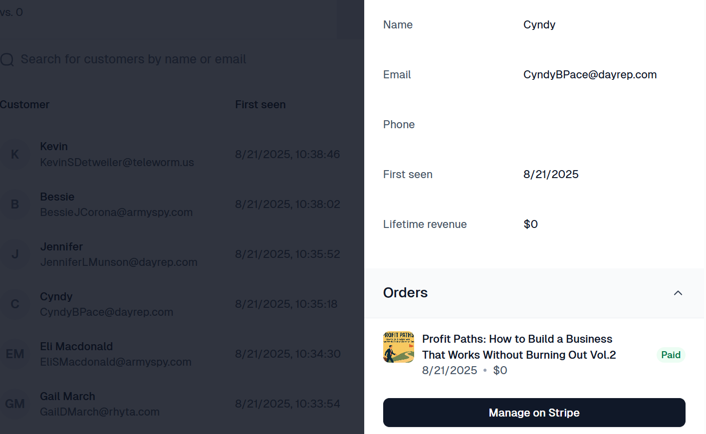 Furthermore, you can manage your enrolled clients by opening the Customer tab and searching for them by name or email