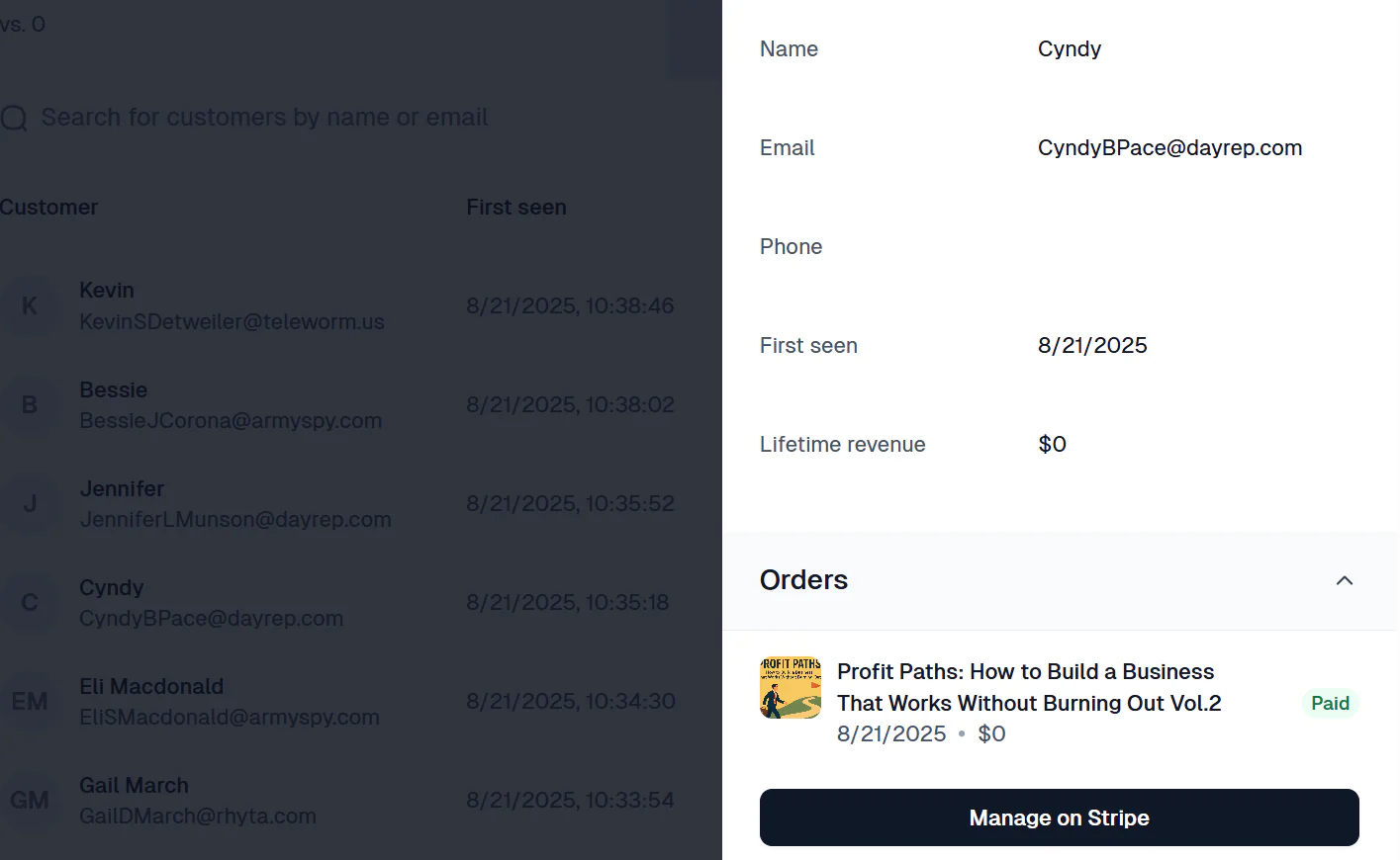 Furthermore, you can manage your enrolled clients by opening the Customer tab and searching for them by name or email