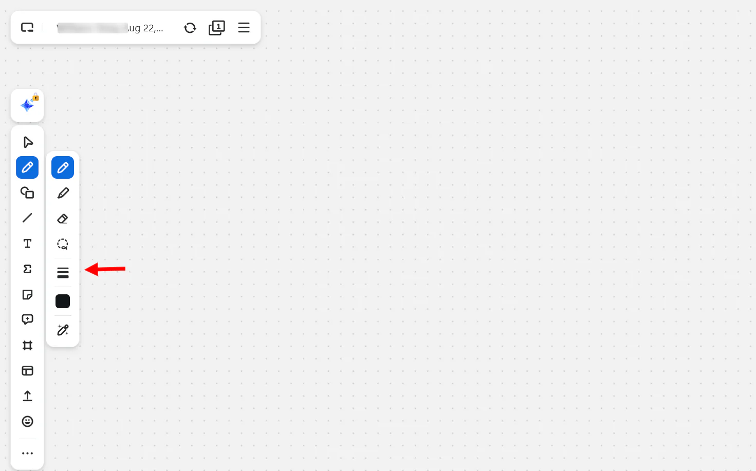 Similar to the Miro whiteboard we explored previously, you can use it to add text, sticky notes, shapes