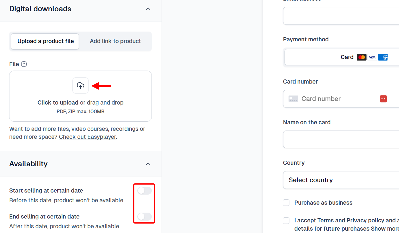 Now, scroll to the 'Digital Download and Availability' section