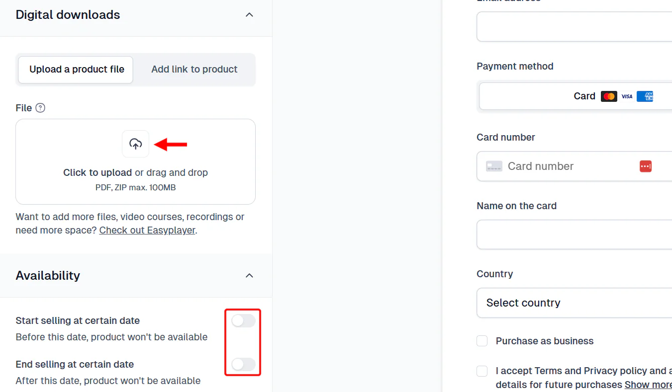 Now, scroll to the 'Digital Download and Availability' section